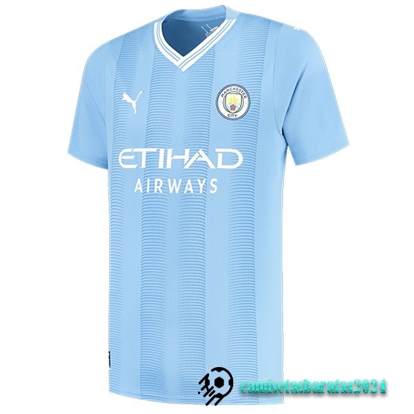 Replicas Tailandia Casa Camiseta Manchester City 2023 2024 Azul
