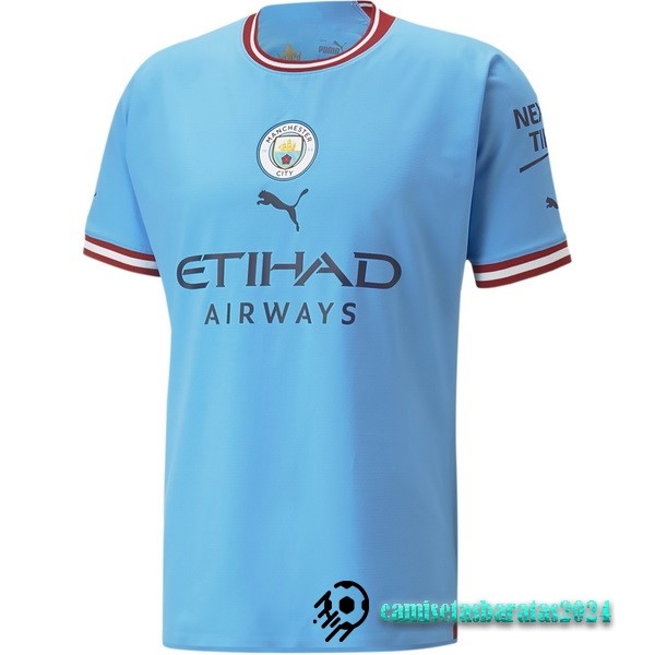 Replicas Tailandia Casa Jugadores Camiseta Manchester City 2022 2023 Azul