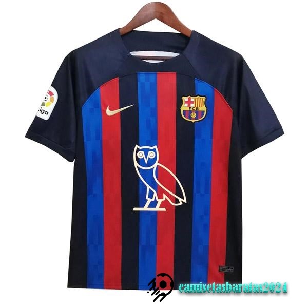 Replicas Tailandia Especial Camiseta Barcelona 2022 2023 Azul Rojo