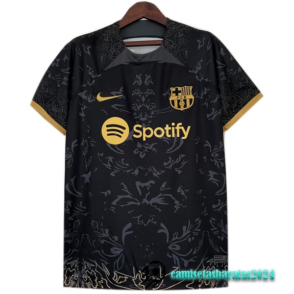 Replicas Tailandia Especial Camiseta Barcelona 2023 2024 Negro Amarillo