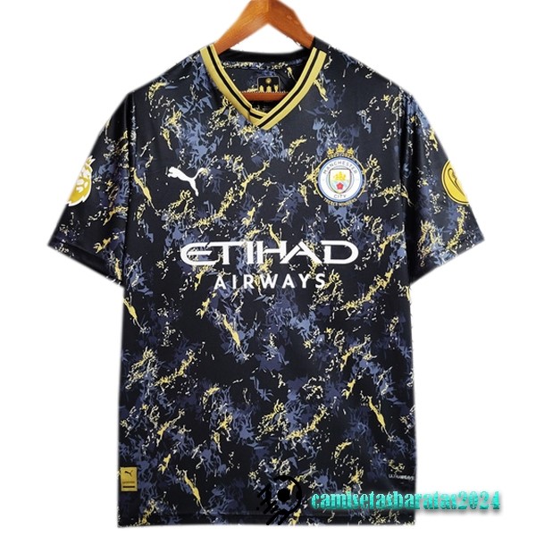 Replicas Tailandia Especial Camiseta Manchester City 2023 2024 Negro Amarillo