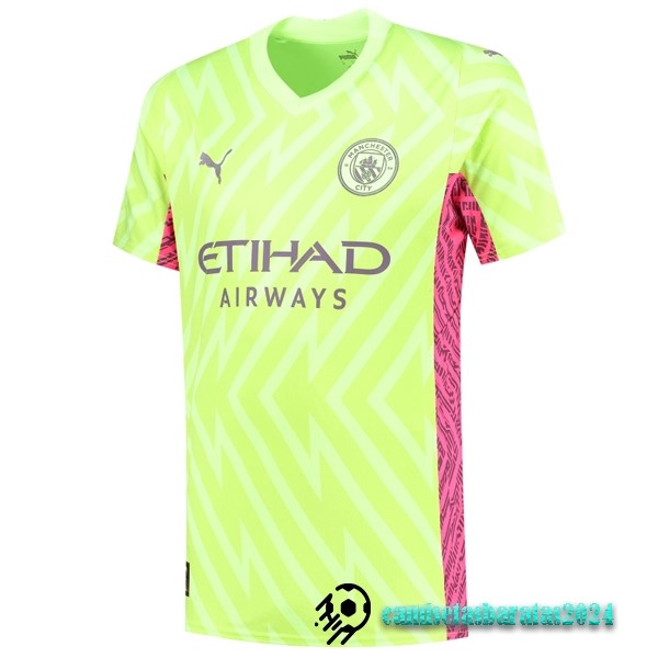 Replicas Tailandia Portero Camiseta Manchester City 2023 2024 Amarillo