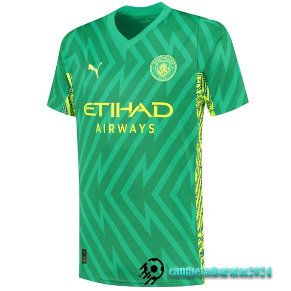 Replicas Tailandia Portero Camiseta Manchester City 2023 2024 Verde