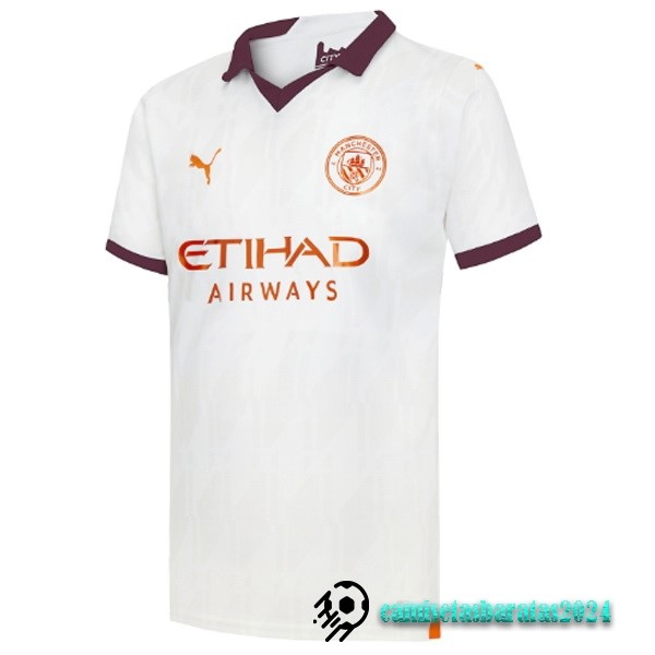 Replicas Tailandia Segunda Camiseta Manchester City 2023 2024 Amarillo