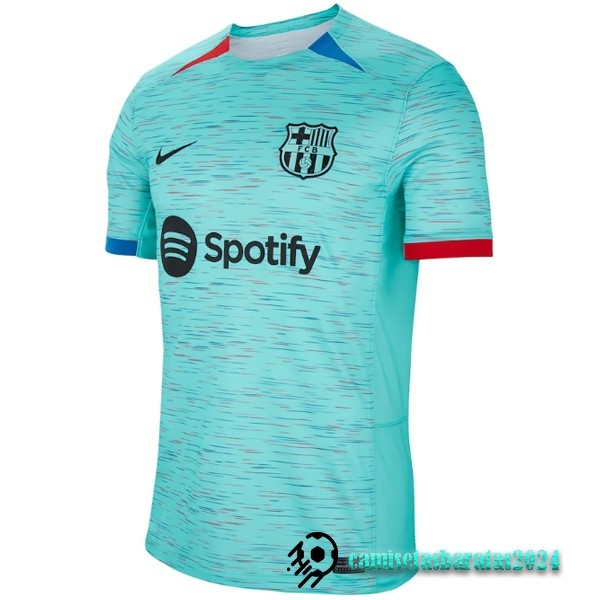 Replicas Tailandia Tercera Camiseta Barcelona 2023 2024 Azul Verde