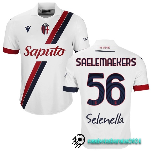 Replicas NO.56 SAELEMAEKERS Tailandia Segunda Camiseta Bologna 2023 2024 Blanco